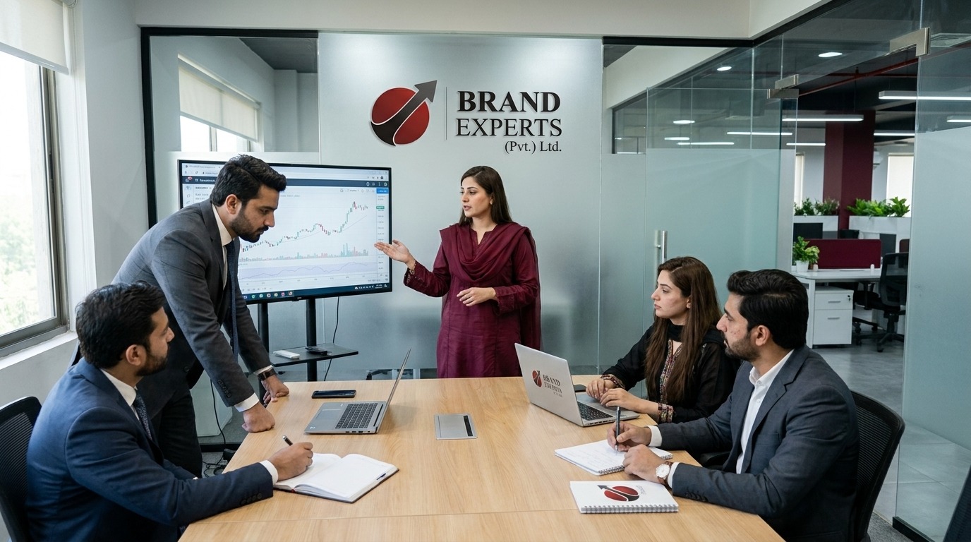 Brand Experts senior compliance consultants reviewing corporate tax filings